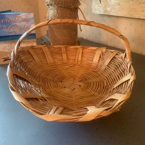 VINTAGE, Garden Flower Basket from 1950’s HAND WOVEN MEXICAN WICKER, sturdy.